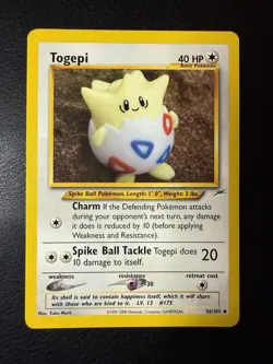2002 Pokemon - Togepi #56/105 - Neo Destiny Unlimited - Uncommon - NM/LP+ - Image 1