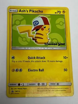 Ash's Pikachu - SM112 - Non-Holo Promo POKEMON SUN & MOON PROMOS LP - Image 1