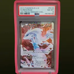 2013 POKEMON B&W LEGENDARY TREASURES RADIANT COLLECTION RC22 RESHIRAM PSA 8 - Image 1