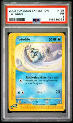 2002 POKEMON EXPEDITION #135 TOTODILE PSA 1 - Image 1