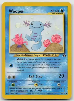 Wooper 71/75 Common Neo Discovery Pokemon Unlimited Lightly Played - Image 1