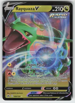 Rayquaza V Ultra Rare Crown Zenith 100/159 Pokemon - Image 1