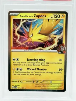 Pokemon 2025 Destined Rivals EN Team Rocket's Zapdos Gamestop Exclusive PSA 9 - Image 2