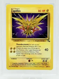 1999 Pokemon Fossil Unlimited Zapdos #30 PSA 9 MINT - Image 2