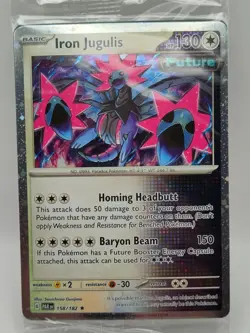Pokemon Paradox Rift Iron Jugulis 158/182 Cosmos Holo Sealed Exclusive qty of 23 - Image 2