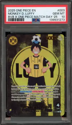 One Piece CCG Monkey.D.Luffy BVB X One Piece Match Day '25 ST13-003 PSA 10 - Image 1