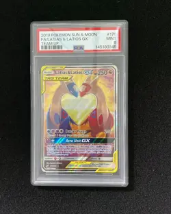 2019 Pokemon TCG ENG Sun Moon Team Up 170/181 Latias & Latios GX Holo PSA 9 IH13 - Image 1