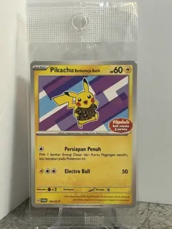 Pokemon Pikachu Berkemeja Batik Indonesia Journey 154/SV-P Promo Sealed New - Image 1