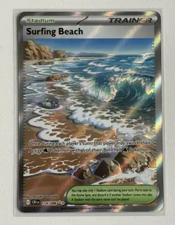 Pokemon chaos rising Surfing Beach Ultra Rare Full Art Holo 114/086 Trainer Eng - Image 1