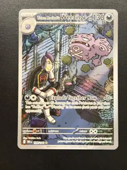 2025 Pokemon Team Rocket’s Weezing Illustration Rare #199/182 Full Art Holo - Image 1