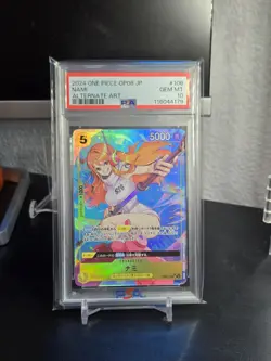 PSA 10 Nami One Piece Japanese 2024 OP08-106 SR Alt Art Parallel - Image 1