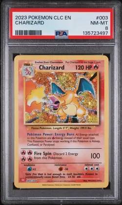 POKEMON CLC-TRADING CARD GAME CLASSIC CHARIZARD & HO-OH EX DECK CHARIZARD PSA 8 - Image 1