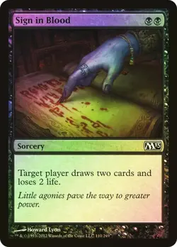 NM Foil Sign in Blood, MTG, Magic 2013, Magic the Gathering, 110 *C - Image 1