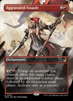 Aggravated Assault (Anime Borderless) Wilds of Eldraine:Enchanting Tales Regular - Image 1