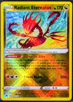 Pokemon TCG Crown Zenith Radiant Eternatus Rare Foil 105/159 - Near Mint (NM) - Image 1
