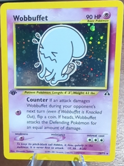 Vintage Pokemon 2001 Neo Discovery Wobbuffet 1st Ed Holo Rare #16/75 EN - Image 1