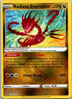 Radiant Eternatus 105/159 Radiant Rare Crown Zenith Pokemon Near Mint - Image 1