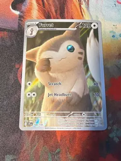 Pokemon TCG Furret 168/159 Illustration Rare Holo Full Art Stage 1 120 HP ENG - Image 1