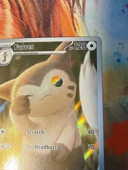 Pokemon TCG Furret 168/159 Illustration Rare Holo Full Art Stage 1 120 HP ENG - Image 3