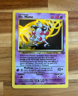 1999 WOTC Pokemon Game Jungle Set Mr. Mime Holo 6/64 LP - Image 1