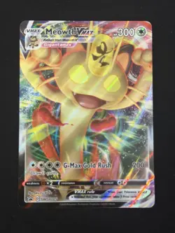 Pokemon Meowth VMAX Promo Full Art Holo SWSH005 Sword & Shield 300 HP - Image 1