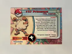 Topps Pokemon Primeape #57 Series 1 Blue Logo 1st Print Rainbow Foil - Image 2