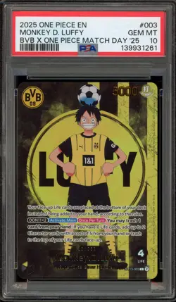 One Piece CCG Monkey.D.Luffy BVB X One Piece Match Day '25 ST13-003 PSA 10 - Image 1