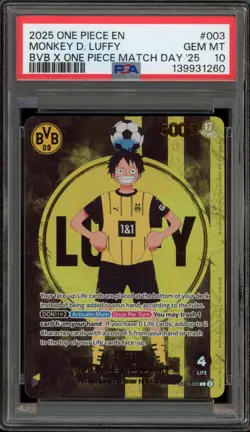 One Piece CCG Monkey.D.Luffy BVB X One Piece Match Day '25 ST13-003 PSA 10 - Image 1