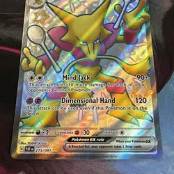 Pokemon Alakazam EX TCG Card 215/091 Scarlet Violet Paldean Fates - Image 3