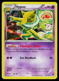 Pokemon Card Hypno 51/122 BREAKpoint Rare - Image 1