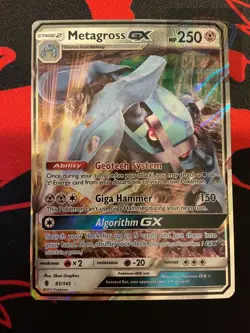 Metagross GX 85/145 Holo Ultra Rare Guardians Rising Pokemon Lightly Played - Image 1