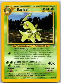 Bayleef 29/111 Uncommon Neo Genesis Pokemon Unlimited NM - Image 1