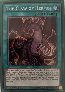YuGiOh The Claw of Hermos Secret Rare 1st Edition DRL2-EN013 - Image 1