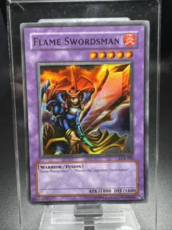 Yugioh Flame Swordsman LOB-003 Super Rare - Image 1