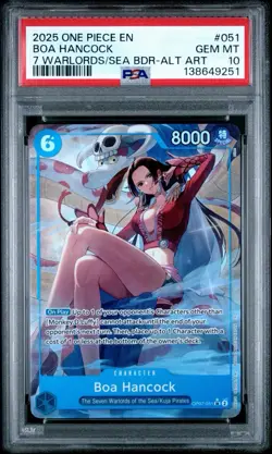 PSA 10 One Piece Boa Hancock OP07-051 Seven Warlords Alt Art Anniversary Card - Image 1
