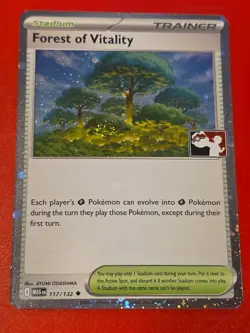 Forest of Vitality 117/132 Cosmos Holo Play Prize Pack Pokemon Card Stamp - Image 1
