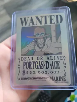 Portgas D Ace Marine One Piece Wanted Dead or Alive Card OP-WA201-TJL-09 - Image 1