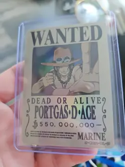Portgas D Ace Marine One Piece Wanted Dead or Alive Card OP-WA201-TJL-09 - Image 2