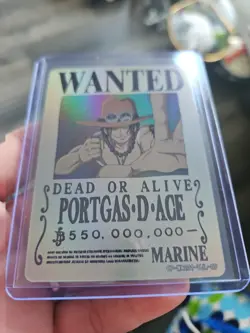 Portgas D Ace Marine One Piece Wanted Dead or Alive Card OP-WA201-TJL-09 - Image 3