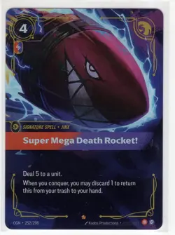 Riftbound League Of Legends Origins Foil Card OGN 252 Super Mega Death Rocket! - Image 1