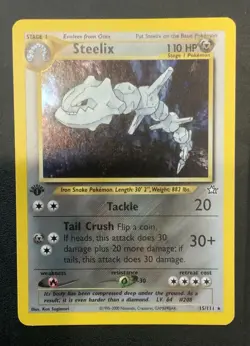 Pokemon TCG Steelix 15/111 Neo Genesis Holo Rare 110 HP English Card - Image 1