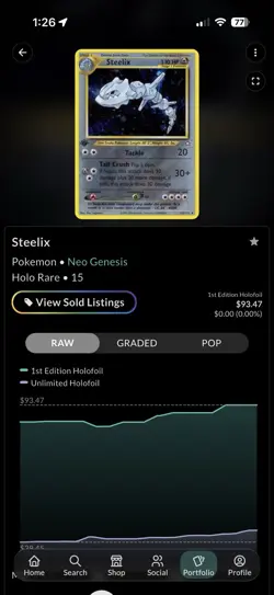 Pokemon TCG Steelix 15/111 Neo Genesis Holo Rare 110 HP English Card - Image 2