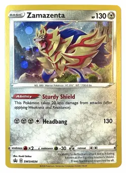 Zamazenta W/ SWIRL - SWSH034 - Black Star Promo Pokemon Card - NM/MINT - Image 1