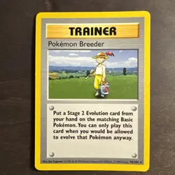 1999 Pokemon TCG Base Set Breeder Trainer Shadowless MP 76/102 Rare - Image 1