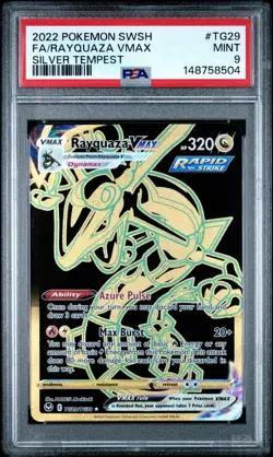 2022 POKEMON SWORD & SHIELD SILVER TEMPEST #TG29 FULL ART/RAYQUAZA VMAX PSA 9 - Image 1