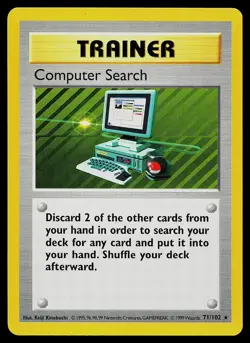 Pokemon Card - Computer Search Base Set Shadowless 71/102 Rare - Image 1