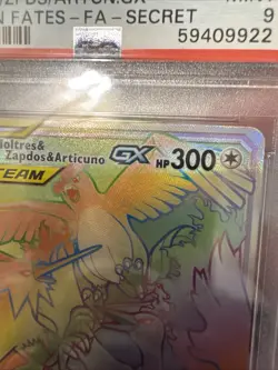 Pokemon Moltres Zapdos Articuno GX Rainbow 2019 Hidden Fates 69/68 PSA 9 - Image 4