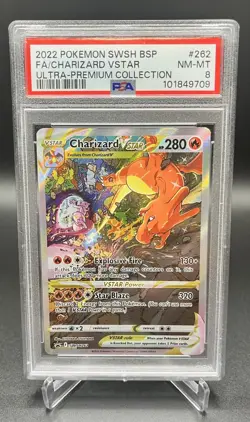 2022 POKEMON SWSH BLACK STAR PROMO #262 FA/CHARIZARD VSTAR ULTRA-PREMIUM PSA 8 - Image 1