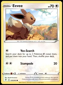 Eevee 125/203 Common Evolving Skies Pokemon Near Mint - Image 1