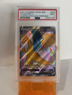 2020 Pokemon Swsh Bsp Charizard V #050 Champions Path Etb Promo Psa 9 - Image 1